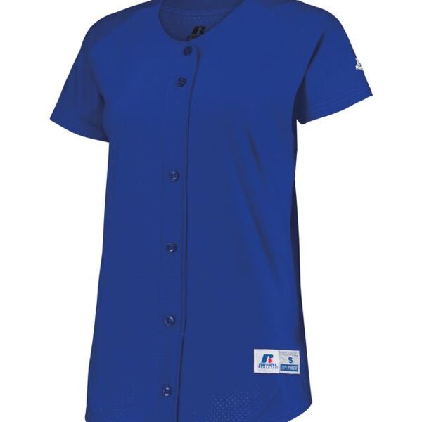 Ladies Stretch Faux Button Jersey Thumbnail