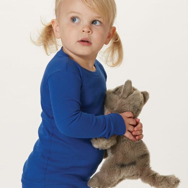 Toddler Baby Rib Pajama Long Sleeve Top Thumbnail